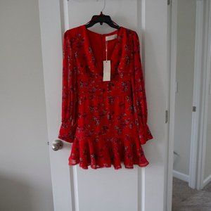 keepsake heart and soul floral ruffle long sleeve mini dress